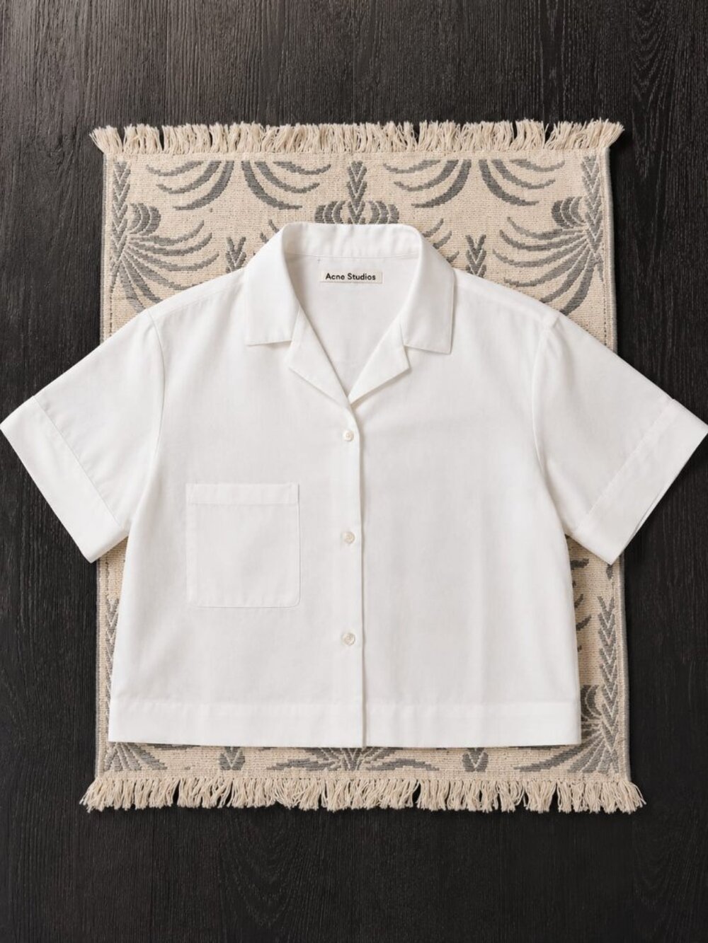 Acne Studios White Short Sleeve Cotton Shirt, Size 32